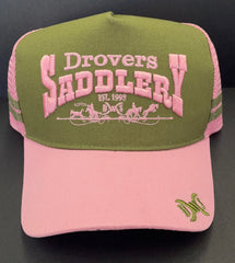 Drovers Saddlery Cap - Pink/Khaki