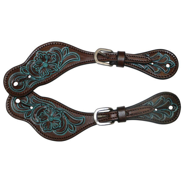 Fort Worth Turquoise Flower Spur Straps
