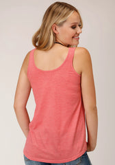 Roper Womens Sleeveless Tank- Solid Pink