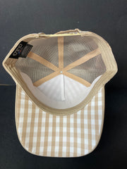 Drovers Saddlery Trucker Cap - Tan Gingham