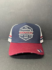 Drovers Saddlery Trucker Cap - Navy/Maroon