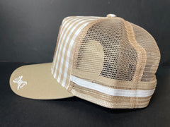 Drovers Saddlery Trucker Cap - Tan Gingham