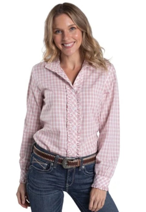 Women's Abbey Frills Rose Full Button Workshirt
