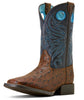 Ariat Kids Knox Brown Croc Print & Navy Boots