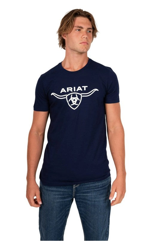 Ariat Mens Shield Horn Tee Navy
