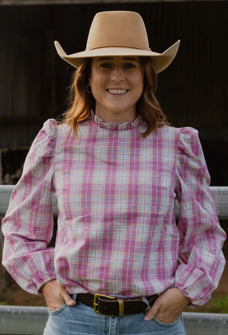Black Colt Brooke Pink Check Shirt