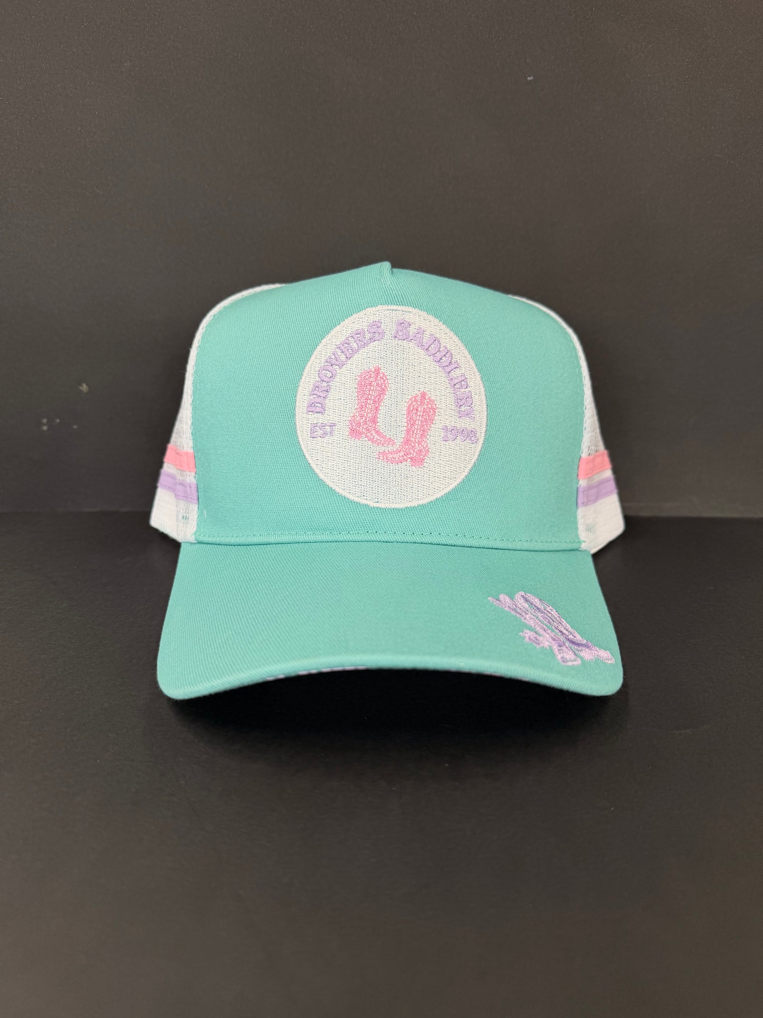 Drovers Saddlery Trucker Cap - Purple & Teal