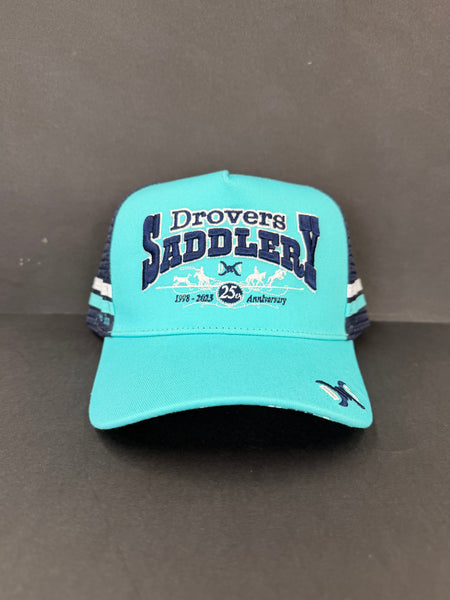 Drovers Saddlery Trucker Cap - Teal & Navy