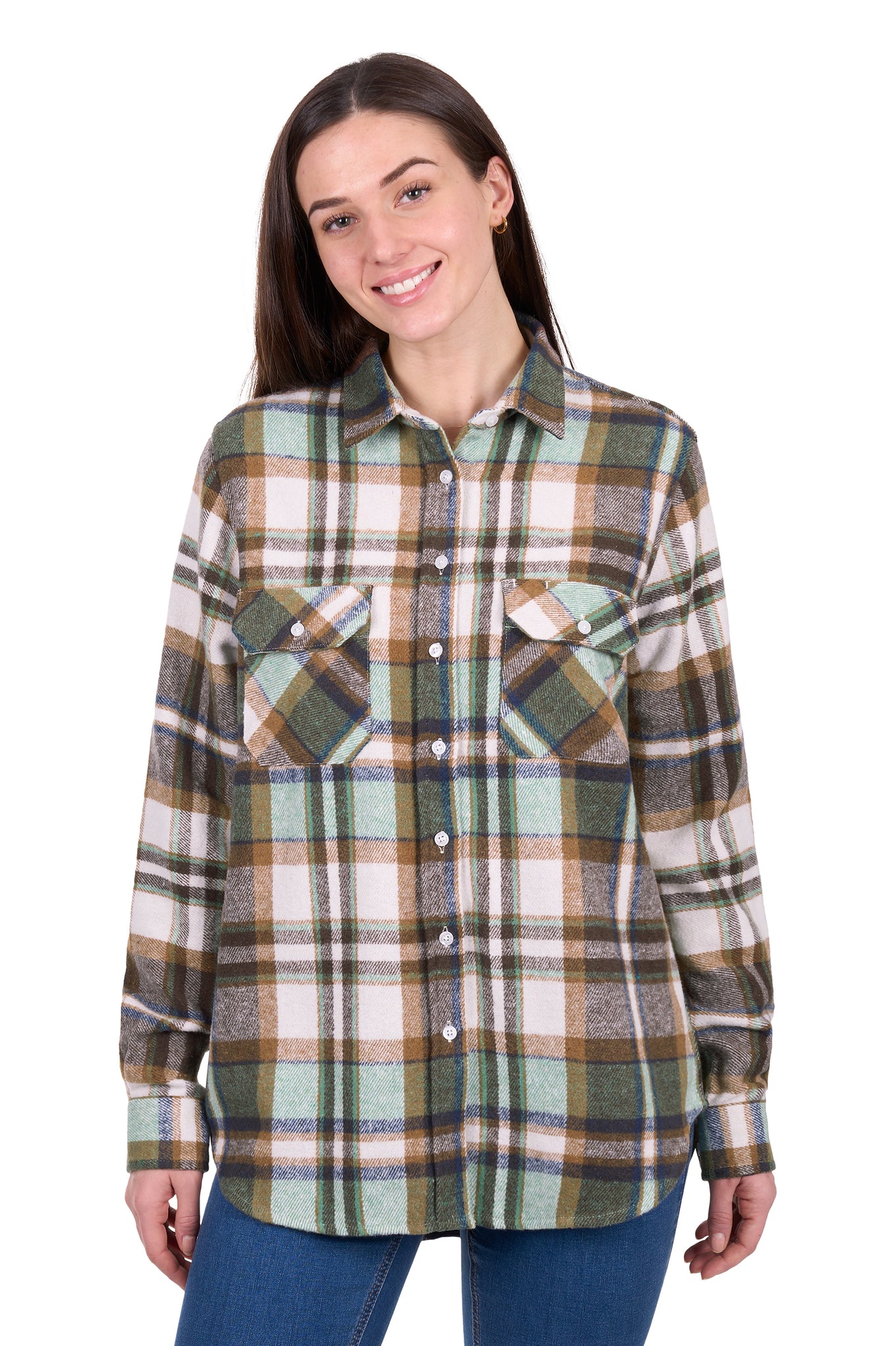 Hard Slog Women's Elle Thermal Green Shirt