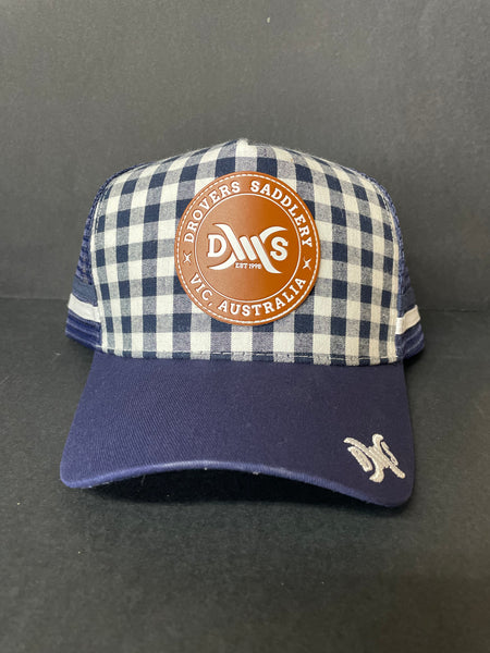 Drovers Saddlery Trucker Cap - Navy Gingham