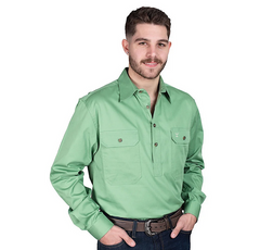 Just Country Men's Cameron Long Sleeve Half Button Work Shirt