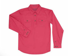 Just Country Girls Kenzie Long Sleeve Half Button Work Shirt