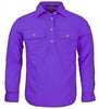 Pilbara Kids Closed Front L/S Shirt - Purple