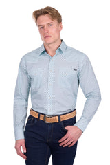 Pure Western Men's Gerald Green & Navy Shirt