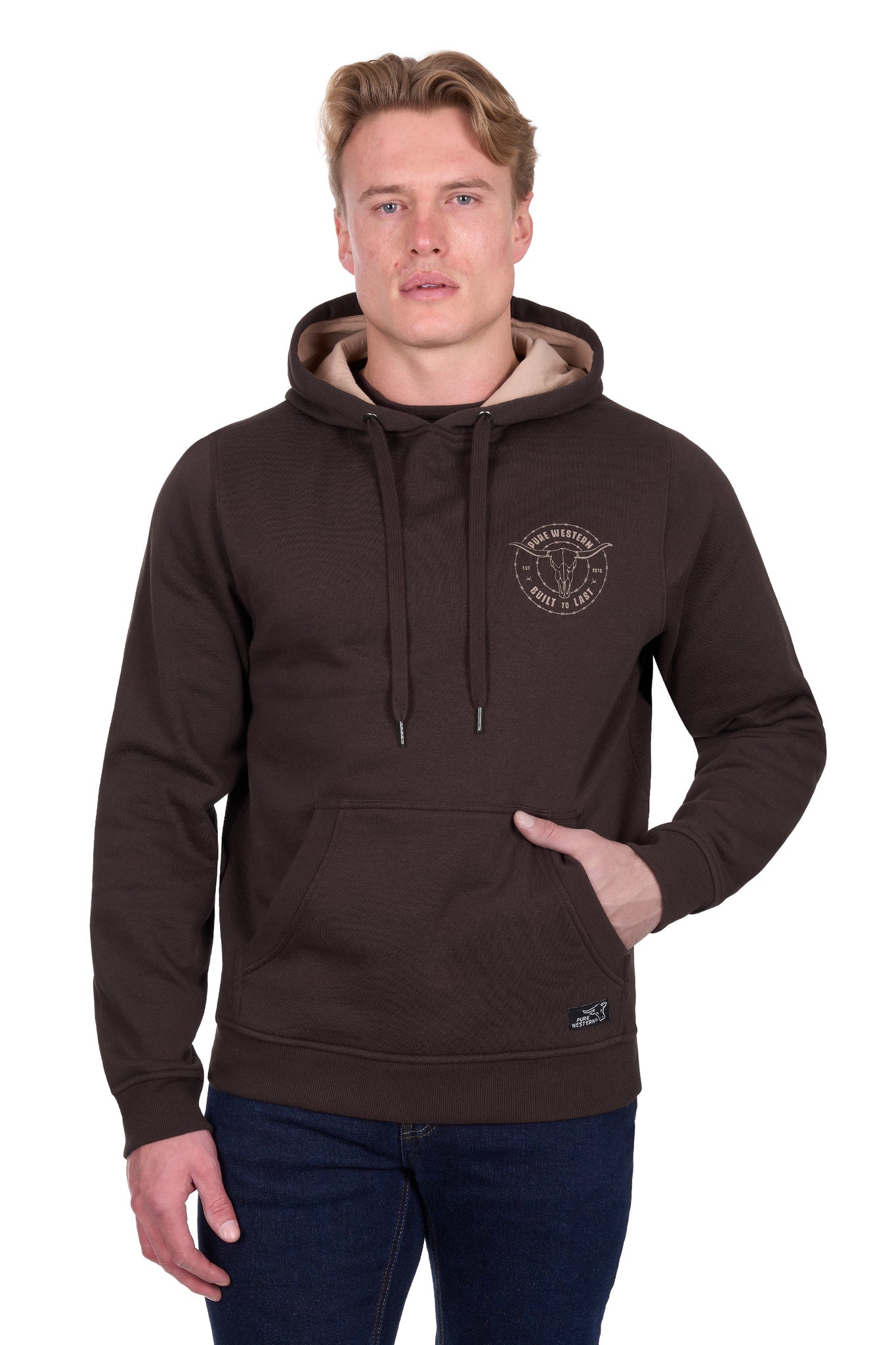 Pure Western Men's Walker Chocolate Hoodie