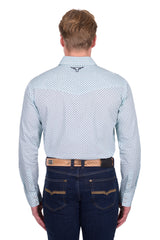 Pure Western Men's Gerald Green & Navy Shirt