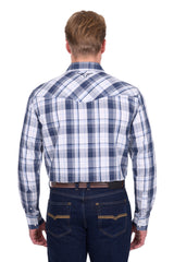 Pure Western Men's Billy Navy & White Shirt