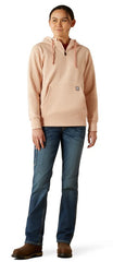 Ariat Rebar Women's 1/2 Zip Hoodie Rose
