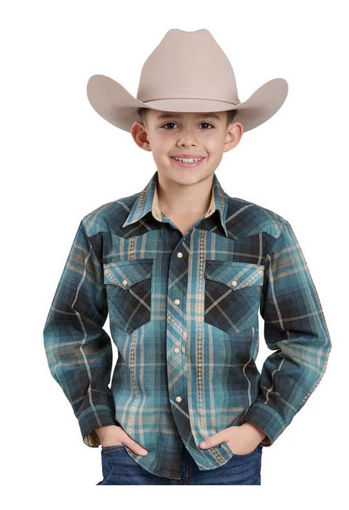 Roper Boy's West Made Collection Long Sleeve Plaid Shirt
