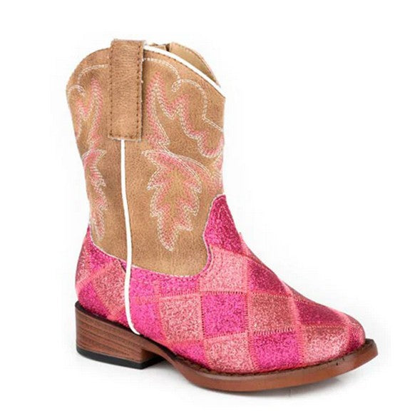Roper Toddler Glitter Block Pink & Tan