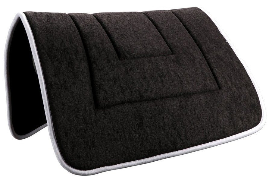 Terry Towel Saddle Pad - Black w/White Binding