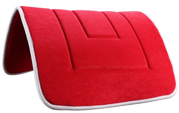 Terry Towel Saddle Pad - Red w/White Binding