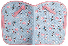 Bambino Pony Print Saddle Pad - Pale Blue/Pink