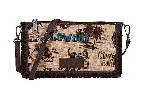 Wrangler Bag Printed Crossbody Clutch- Natural