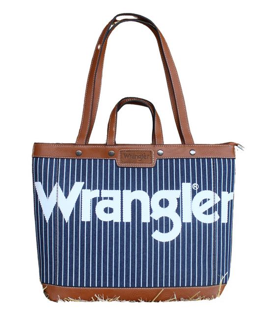 Wrangler Canvas Iconic Logo Tote- Navy/White