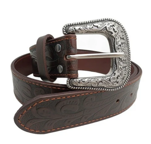 Pilbara Western Dress Buckle Tooled Leather Belt