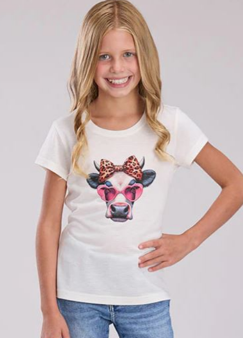 Roper Girls Five Star Collection Tee Solid White