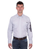 Wrangler Men's Brent Print Logo Western Long Sleeve Shirt