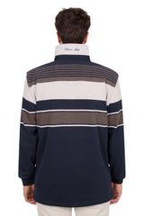Thomas Cook Men's Byran Stripe Navy & Tan Rugby