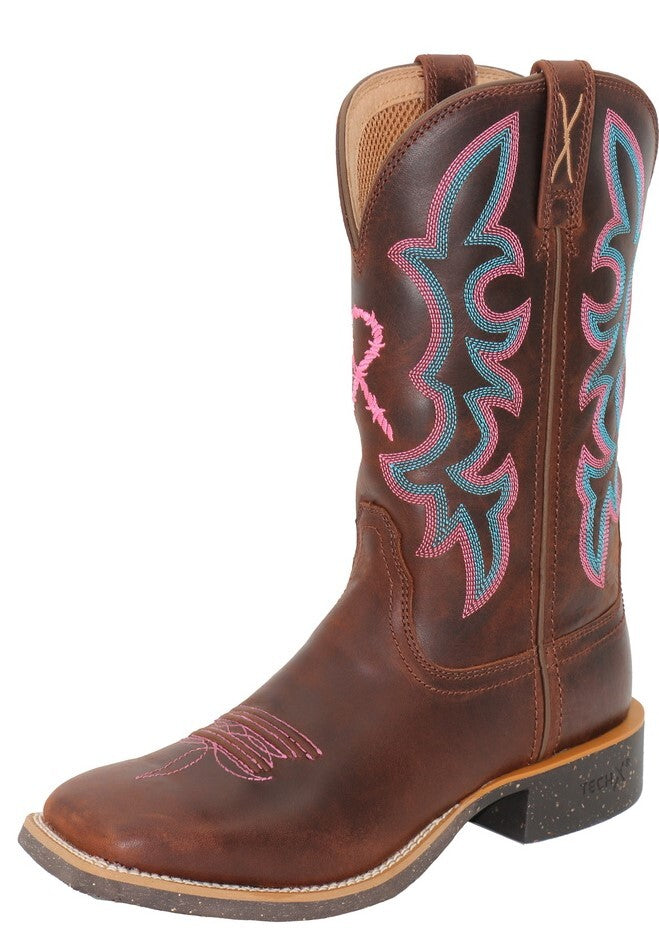 Twisted X Womens 11" Tech X2 Boots- Choc/Pink