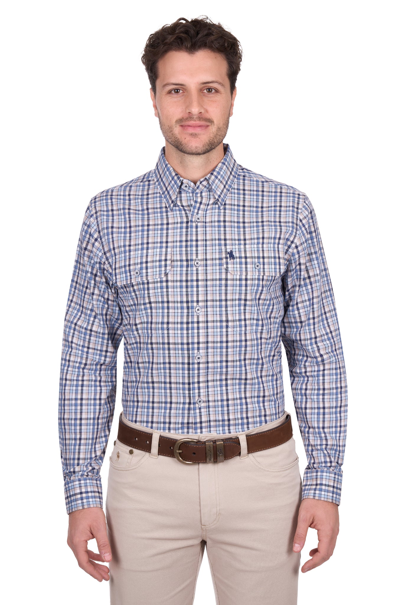 Thomas Cook Men's Patrick Blue & Tan Shirt