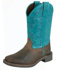 Pure Western Kid's Andi Bark & Turquoise Boots