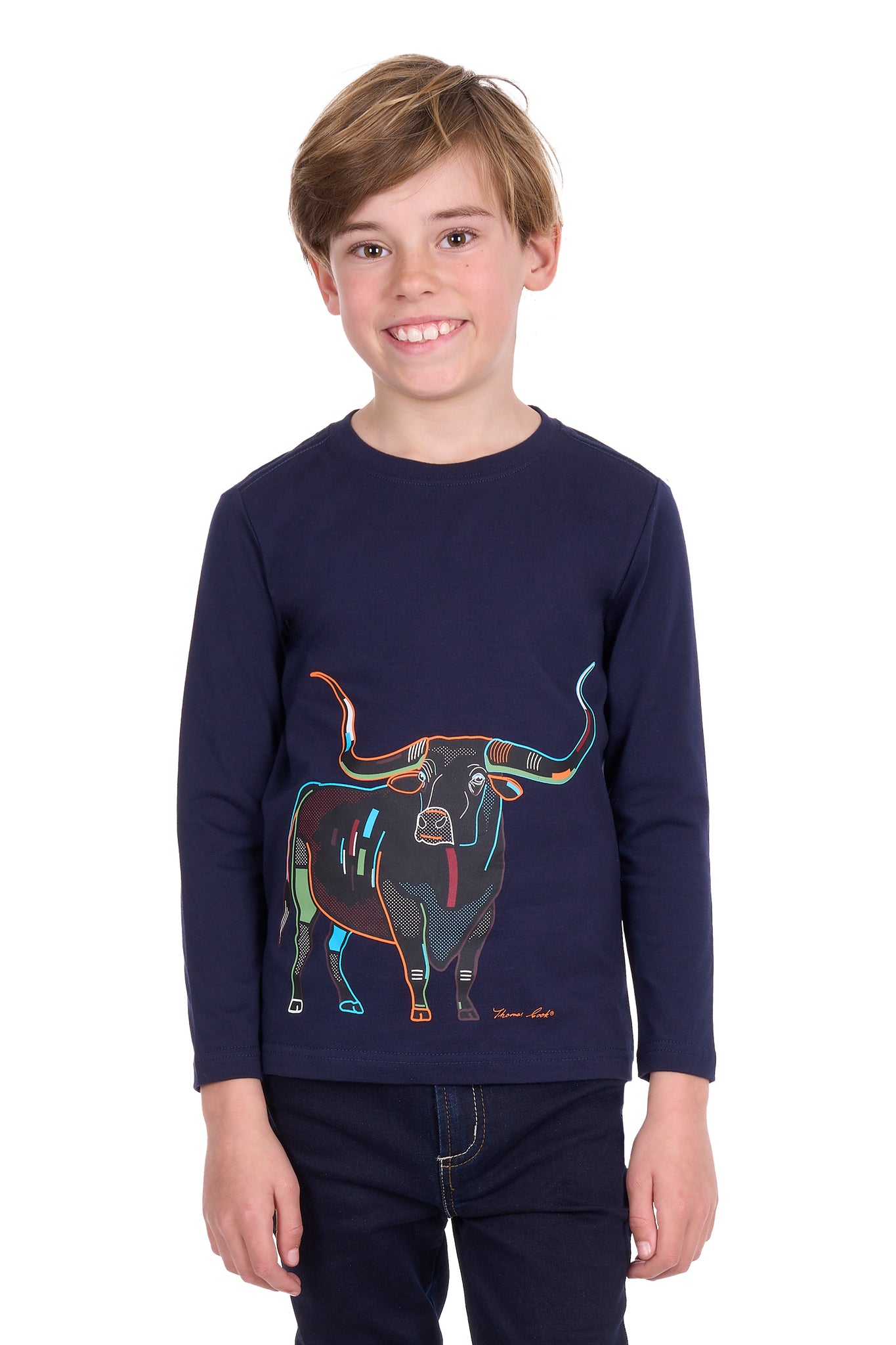 Thomas Cook Boys Louis Long Sleeve Navy Tee