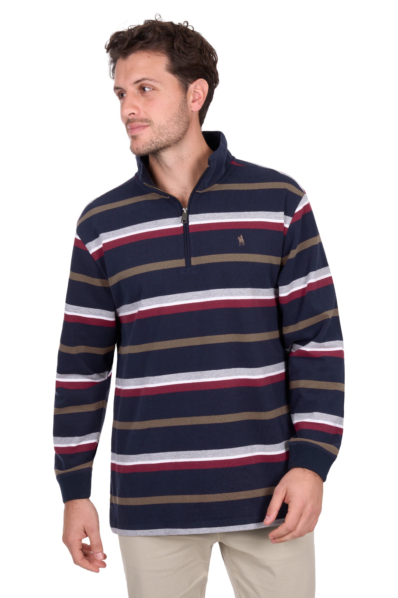 Thomas Cook Men's Nicholas 1/4 Zip Navy & Red Rugby