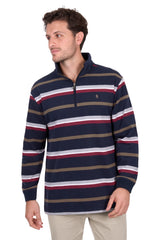 Thomas Cook Men's Nicholas 1/4 Zip Navy & Red Rugby