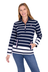 Thomas Cook Women's Ava 1/4 Zip Navy & White Rugby
