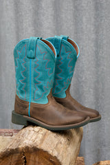 Pure Western Kid's Andi Bark & Turquoise Boots