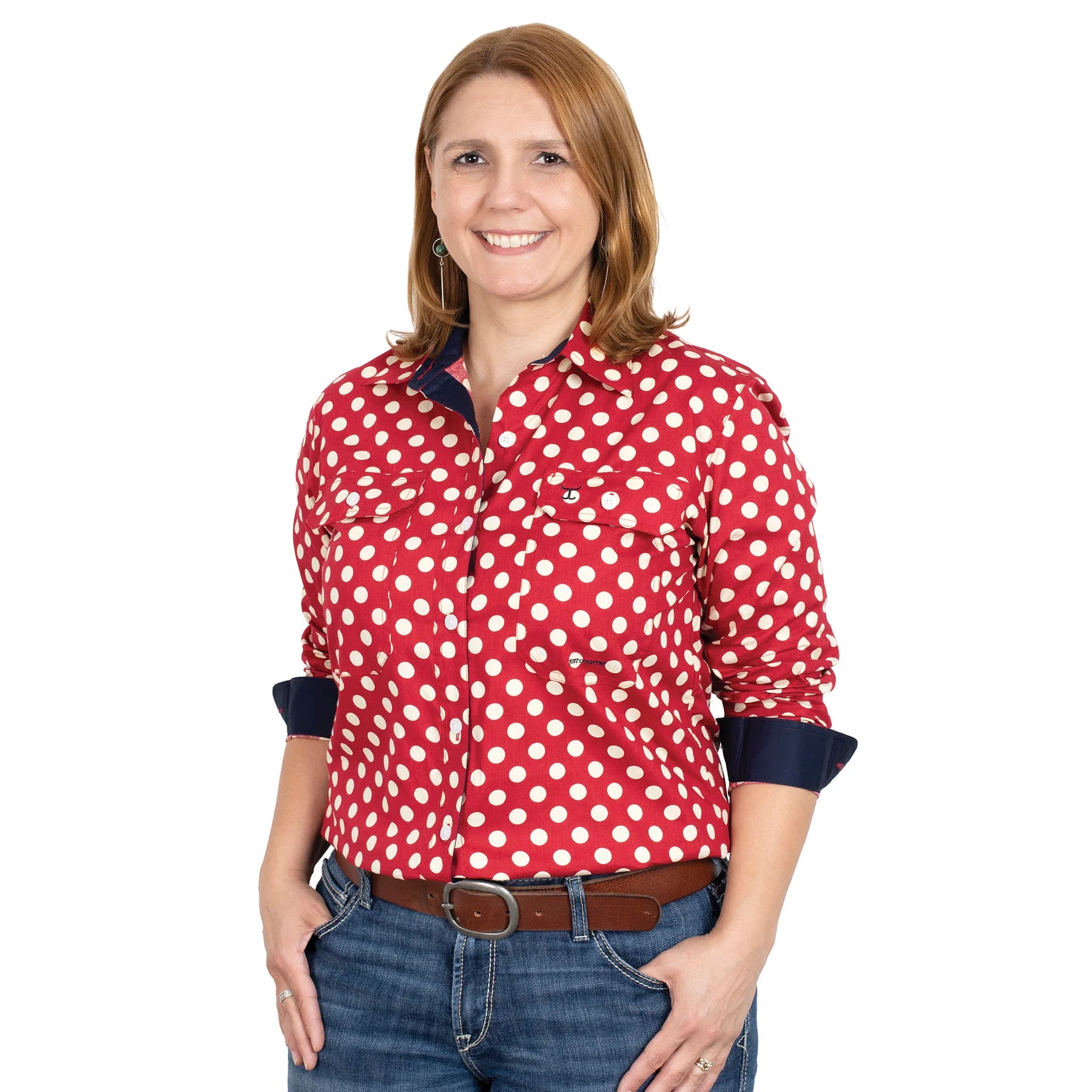 Just Country Women's Abbey Shirt- Crimson Spot