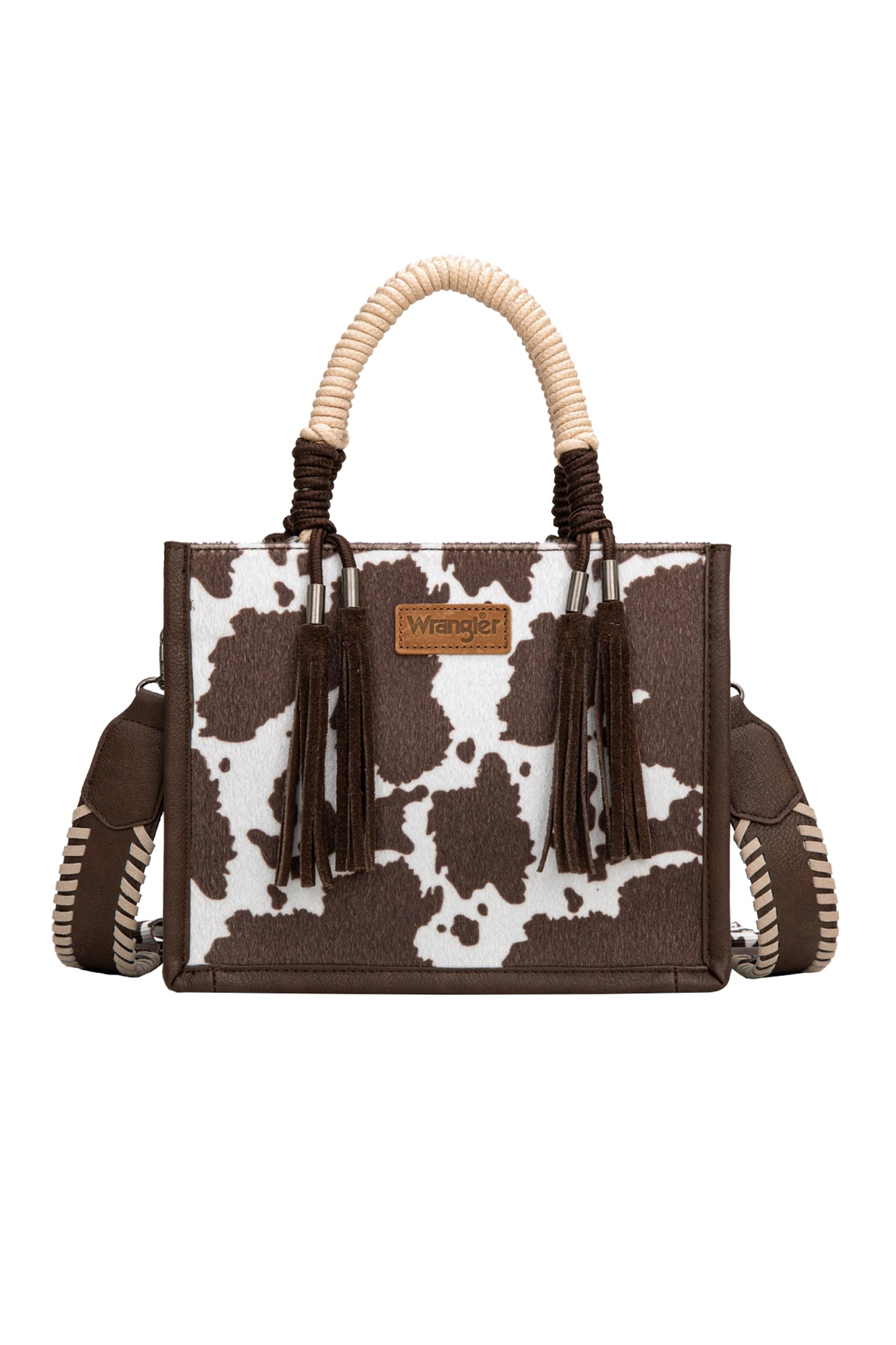 Wrangler Cowprint Tassle Crossbody Bag