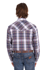 Wrangler Men's Shaun Logo Navy & Red Shirt