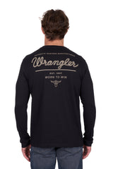 Wrangler Men's Evans Black Long Sleeve Tee