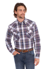 Wrangler Men's Shaun Logo Navy & Red Shirt