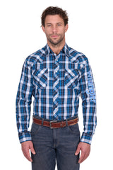 Wrangler Men's Tony Logo Navy & Blue Shirt