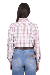 Wrangler Women's Henley Pink & Cream Shirt