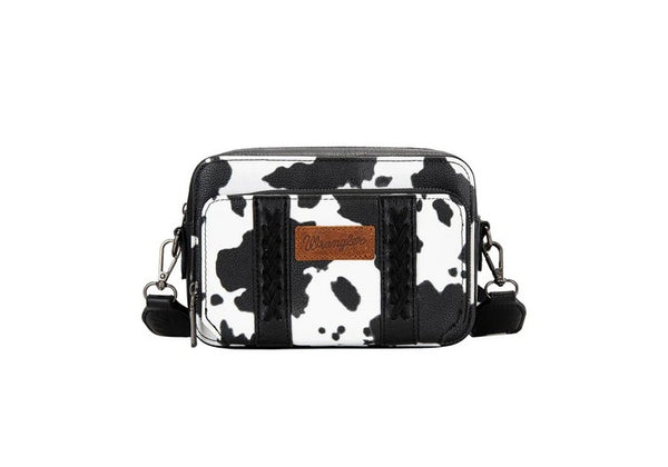 Wrangler Cowprint Black Crossbody Bag