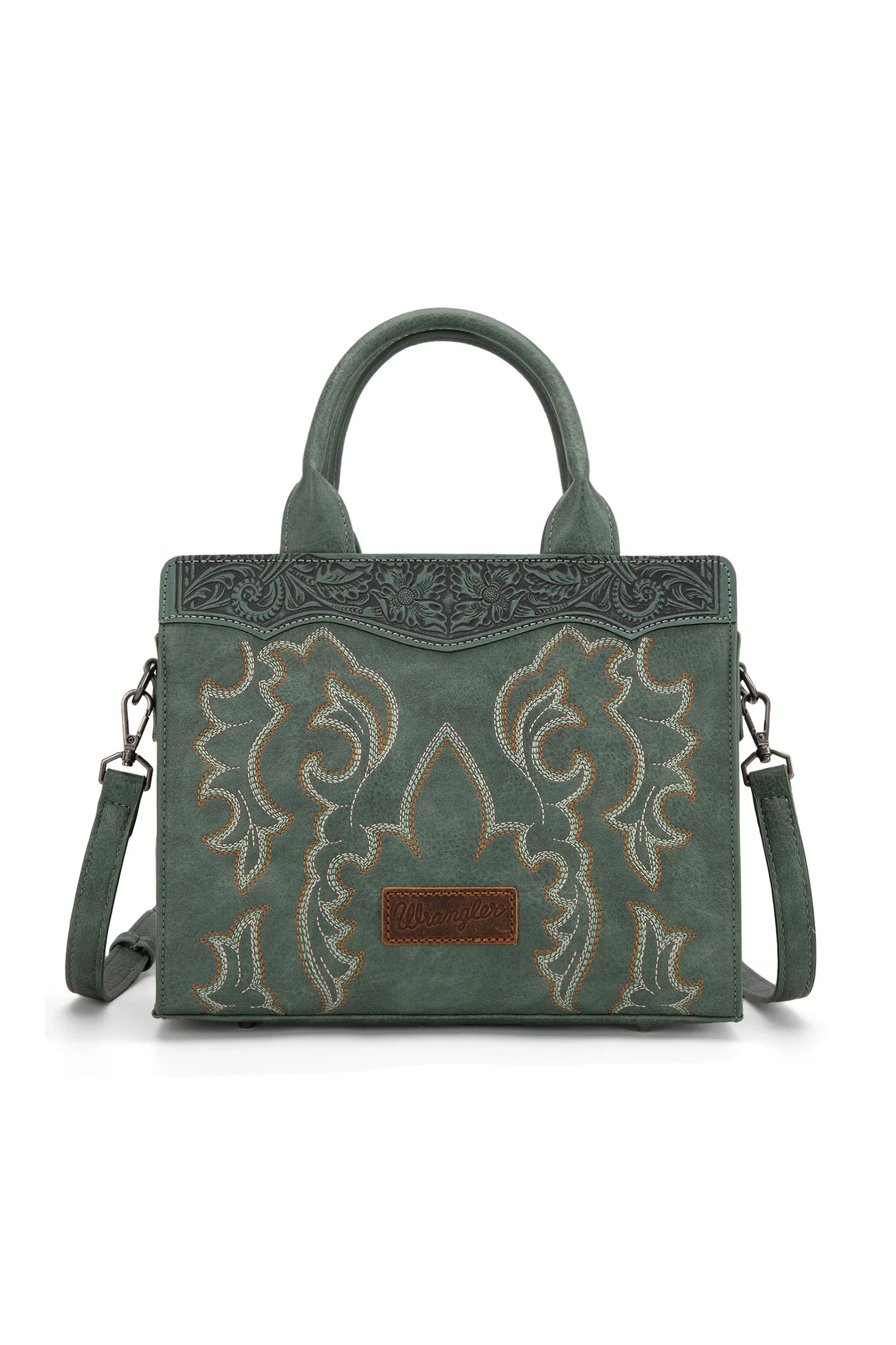 Wrangler Embroidered Crossbody Bag- Sage